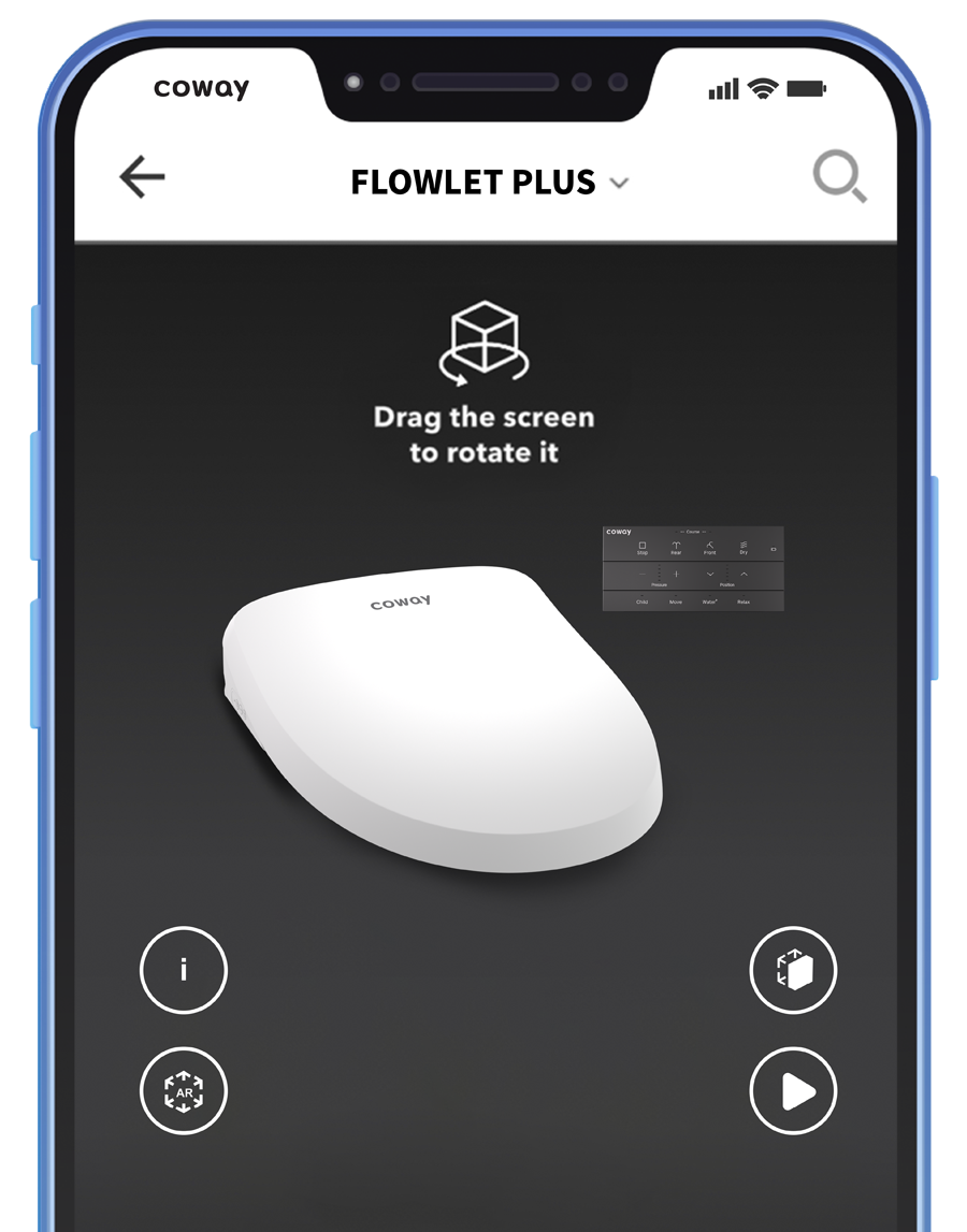 A Screenshot Of The Coway AR App On A Mobile Phone - Coway Flowlet Plus Electronic Bidet