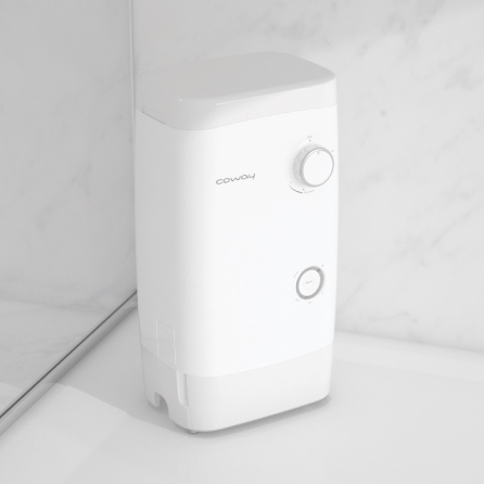 Coway Lily Water Softener in Bathroom Corner