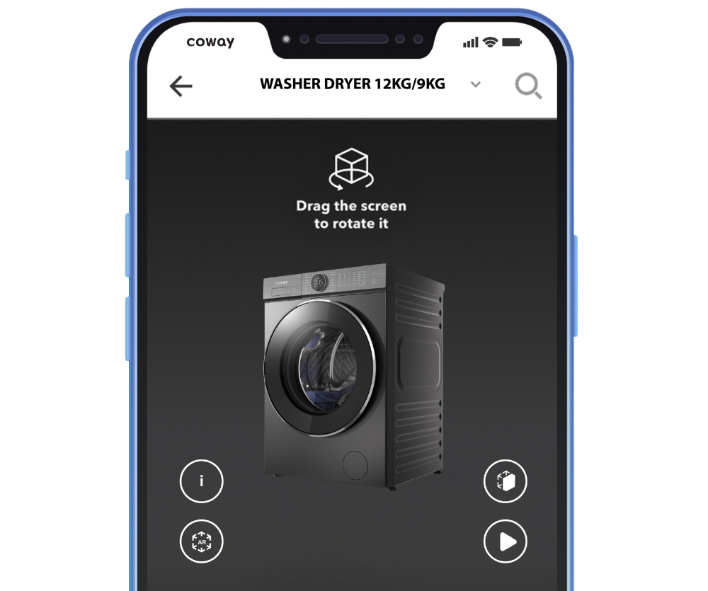 Screenshot Of Coway AR App - Washer