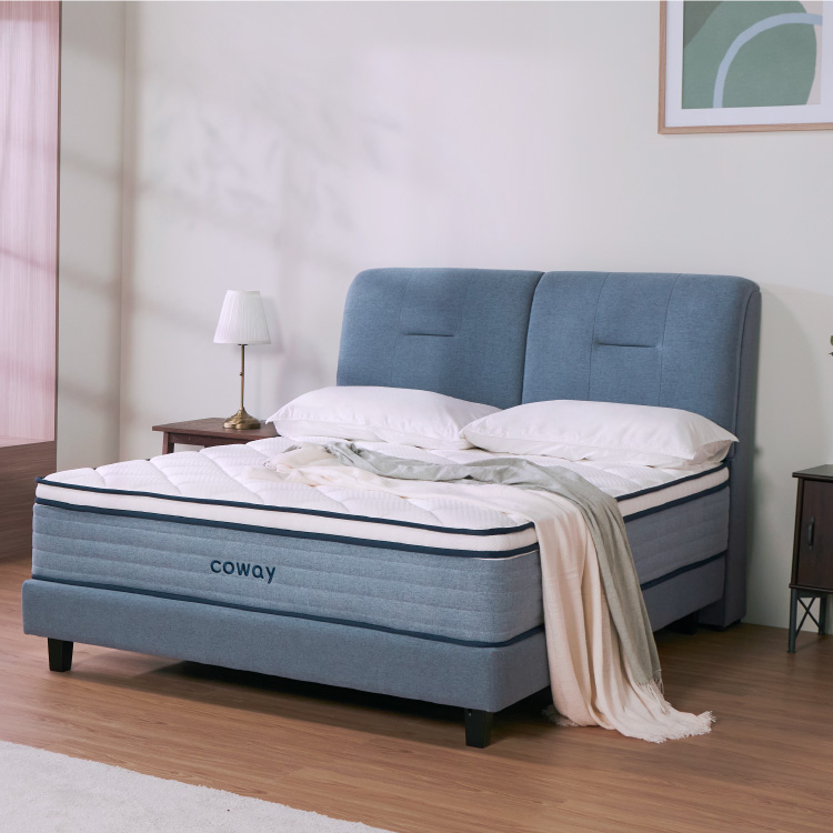 A Front Shot Of The Coway Prime Lite Series Mattress In A Bedroom- Coway Prime Lite Series