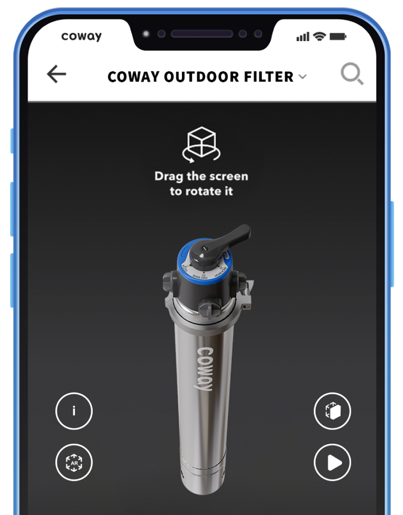 A Screenshot Of The Coway AR App On A Mobile Phone - Coway Outdoor Filter
