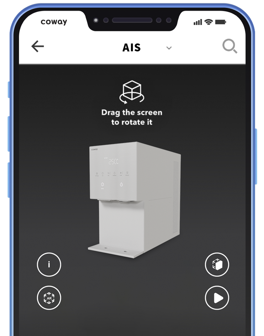 A Screenshot Of The Coway AR App On A Mobile Phone - Coway AIS