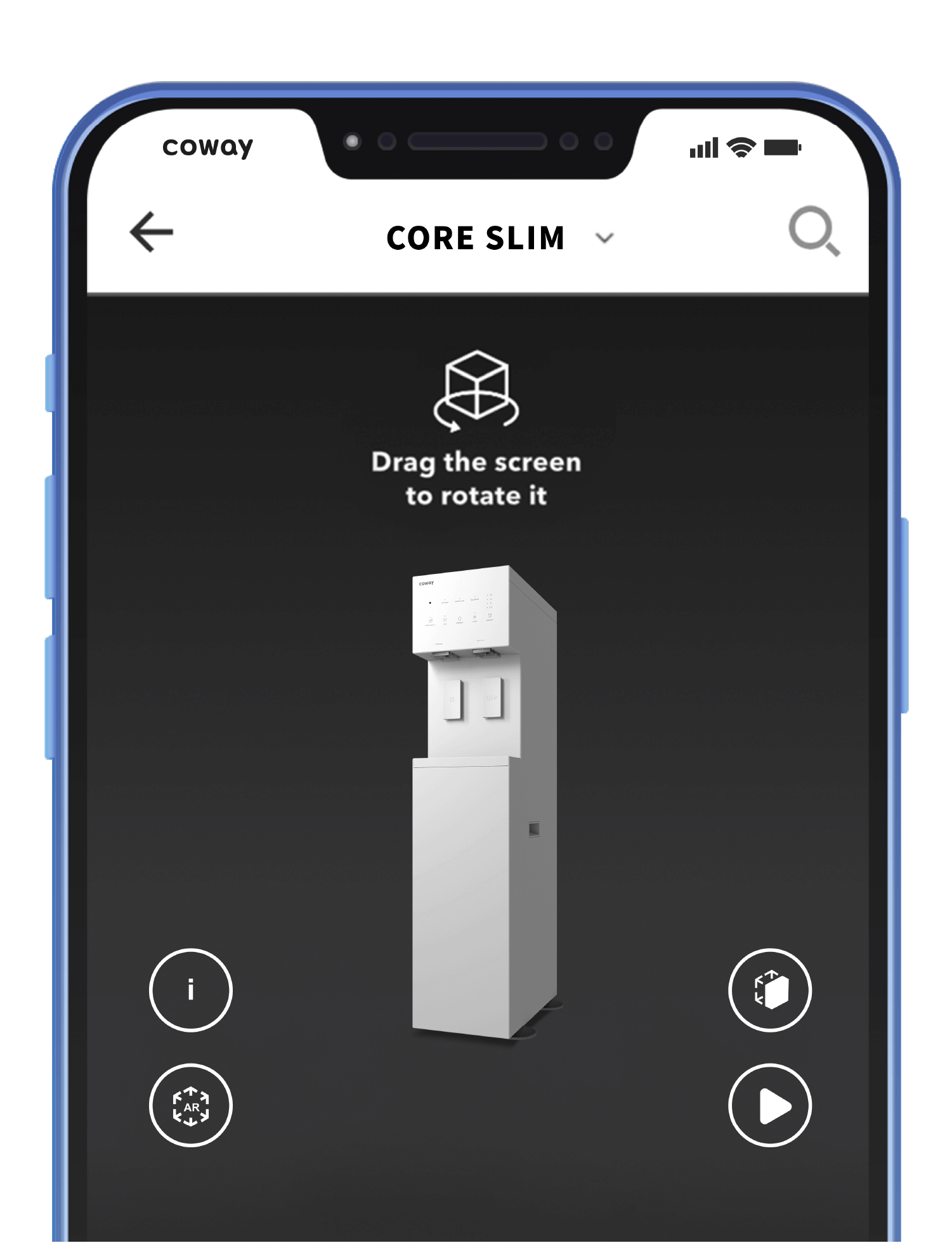 A Screenshot Of The Coway AR App On A Mobile Phone - Coway Studio