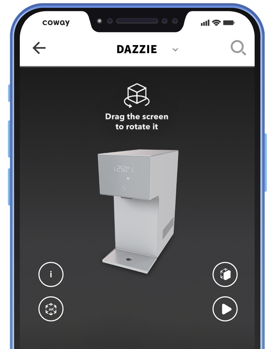 A Screenshot Of The Coway AR App On A Mobile Phone - Coway AIS
