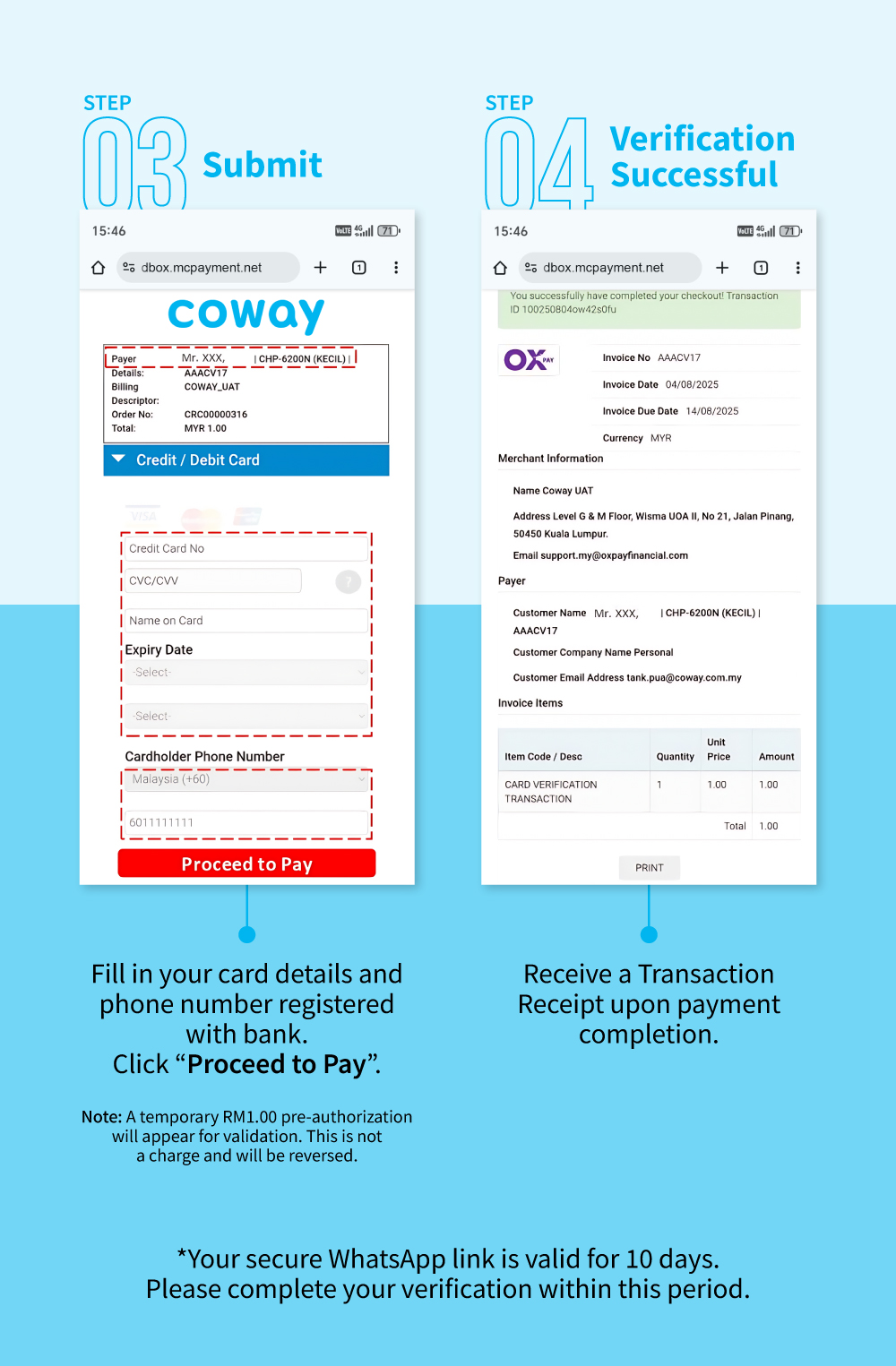 Coway New Card Verification Steps - Now more secure and seamless!