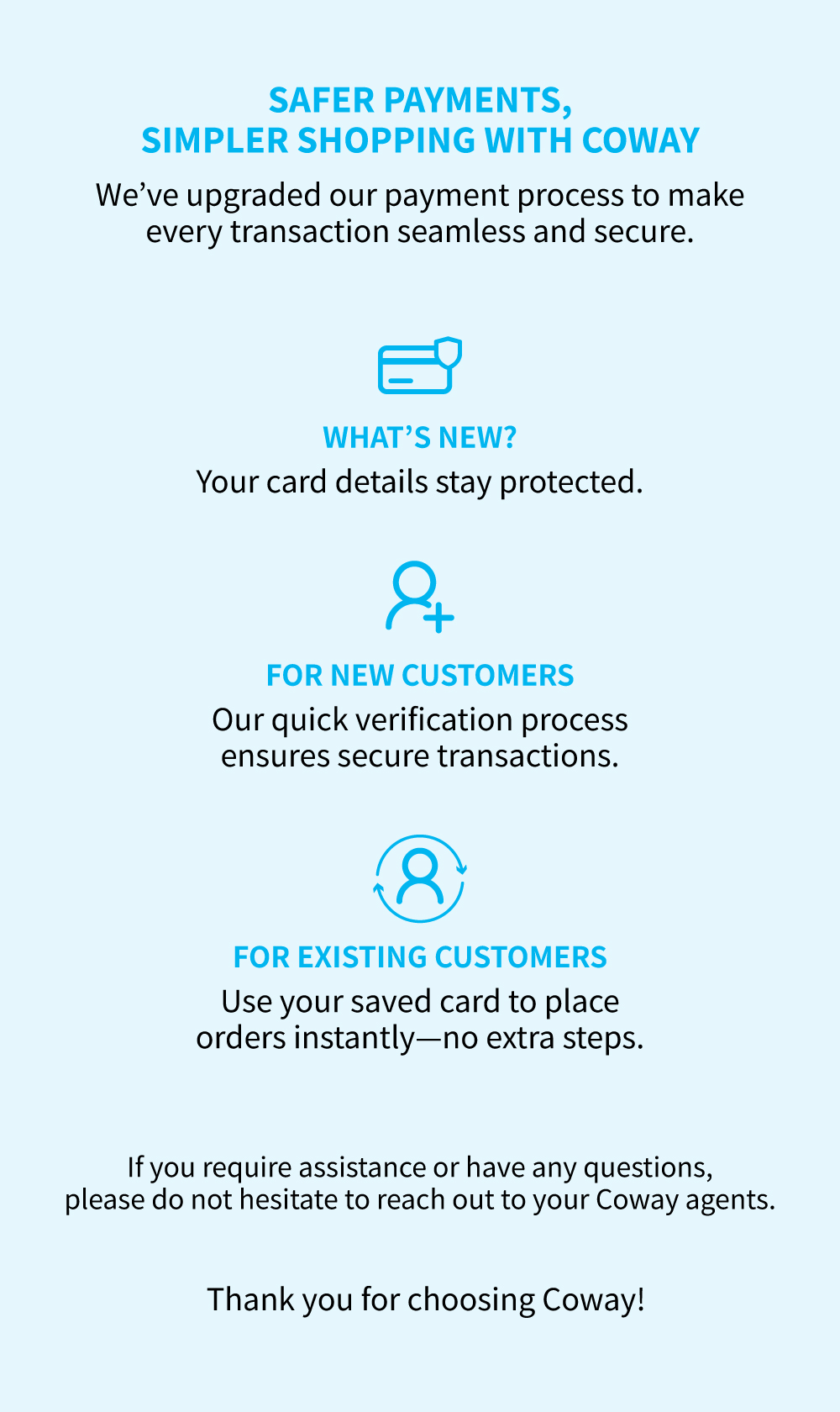 Coway New Card Verification Process - Now more secure and seamless!